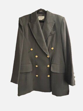 VTG WORTH NEW YORK DOUBLE BREASTED WOOL BLAZER GOLD CREST BUTTONS NWT SIZE